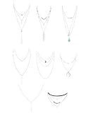 BESTEEL 8 STÜCKE Halskette Sexy für Frauen Mädchen Choker Halsband Lange Kette Halskette Set mit Anhäng