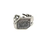 Alte Handwerkskunst Retro-Trendring Breites Gesicht Schwerindustrieuhr Persönlichkeit Offener Ring Unisex-Ring