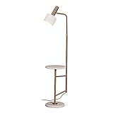 Pillowcase Moderne verstellbare Stehlampe, weiße LED-Stehlampe mit Marmortablett, Marmorsockel, höhenverstellbar 129-150 cm, E27 Fassung, 10W, LED-Stehleuchte für Wohnzimmer, S
