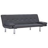 vidaXL Schlafsofa mit 2 Kissen Couch Schlafcouch Gästebett Bettsofa Klappsofa Sofa Schlaffunktion Sofagarnitur Couchgarnitur G