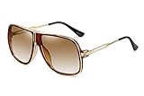 Retro 80er Vintage Piloten Sonnenbrillen Metall Damen Herren Die klassische eyewear Neutral Große Braun b