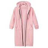 KeYIlowys Zip Hoodie Jacke Langarm Warme Jacke Lässiges Loses Sweatshirt Lange Plus Size Jack