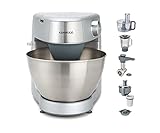 Kenwood Prospero+ KHC29.P0SI Küchenmaschine, 4,3 l Edelstahl Schüssel, 1000 Watt, inkl. 3-teiligem Patisserie-Set, Zerkleinerer, Glas-Mixaufsatz, Fleischwolf, Entsafter und Spritzschutz, Silb