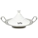 Saharashop Marokkanische Tajine Teffo Ø 30 cm Keramik Induktion, Marokkanischer Kochtopf, Tajin Tagin, Schmortopf, premium Q
