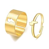 MSEKKO Paar Ring 2 Teile/Satz Trendy Schlange Versprechen Ring Für Paar Liebhaber Gold Silber Farbe Schmuck Passende Boho Alternative Verlobungsgeschenk