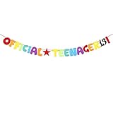 Official Teenager Girlande Banner 13. Geburtstag Deko Girlande Teenager Geburtstagsbanner 13 Happy Birthday Hängende Deko für 13. Geburtstag Mädchen Junge Teenager Geburtstag