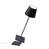 Zafferano - Limited Edition Poldina Pro Dimmbare LED-Tischleuchte aus Aluminium, Schutzart IP54, Innen-/Außenbereich, Touch-Dimmer, H38cm, EU-Stecker - Schw