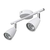 IMPTS LED Deckenleuchte 2 Flammig Weiss, inkl. 2 x 3W Leuchtmittel GU10 LED, 250LM,230V, IP20,Warmweiß,Schwenkbar, LED Deckenlampe Deckenspot Deckenstrahler Sp