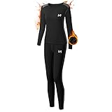 MEETYOO Thermounterwäsche Damen, Funktionswäsche Winter Skiunterwäsche Set Funktionsunterwäsche Atmungsaktiv Thermounterhemd Lang Thermounterhose Frau Thermo für Running Sk