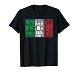 Italien Flagge Shirt mit Städten und Städten Italiens T-S