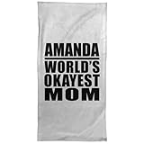 Designsify Amanda Worlds Okayest Mom - Hand Towel 15x30 Zoll Weiche Handtuch Kür Kochen - Geschenk zum Geburtstag Jahrestag Weihnachten Valentinstag