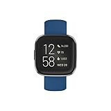 Hama Fitbit Uhrenarmband 22 mm (verstellbares Ersatzarmband für Smartwatch Fitbit Versa 2, Versa, Versa Lite, Fitbit Armband zum Tauschen, Silikon Wechselarmband, Edelstahl Knopf) b