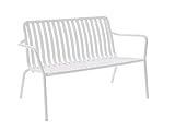 CAIRO Designer Gartenbank Casablanca Lounge Bank weiß - Outdoor Sitzbank für Garten und Terrasse, Gartensitzbank Parkbank mit Lehne, HxBxT 73x117x68,5