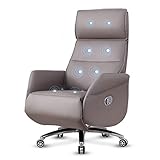 XLYYLM Führungsstühle Executive Chairs Ergonomischer, liegender Bürostuhl mit Massage, Rindsleder Executive Computerstuhl, hochrücker Swivel-Recliner for Büro, Zuhause, Studium, G