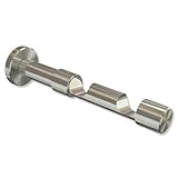 Interdeco Gardinenstangen Doppel-Wandhalter / Träger / Schraubkappen-Halterung Edelstahl Optik 8 und 13 cm Abstand offen 2-läufig 20 mm Ø Prestig