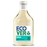 Ecover Waschmittel Universal Hibiskus & Jasmin (1 L/20 Waschladungen), Flüssigwaschmittel mit pflanzenbasierten Inhaltsstoffen, pflegendes Vollwaschmittel für Erhalt und Schutz der Kleidung