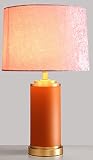 Moderne minimalistische Messing Tischlampe Dekoration Nachtlicht, Stoff Lampenschirm Schreibtischlampe, Leder-Desktop-Lichter, Wohnzimmer Schlafzimmer Hotelrestaurant E27 Nachttischlampe ,LED Schreib