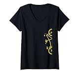 Damen Fahrradfahrer Fahrradtour Tandem Fahrrad Tandemrad T-Shirt mit V