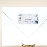 sendmoments Absenderetiketten, Adressaufkleber Blätterwerk, 81 Sticker rechteckig 50 x 25 mm, selbstklebend, personalisiert mit Namen und Adresse, Klebeetiketten für Postsendungen mit Desig