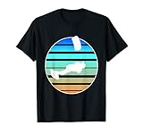 Fliegen wir einen Drachen weiße Silhouette Kitesurf Retro Vektorgrafiken T-S