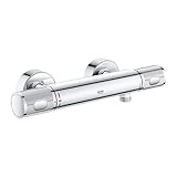 Grohe Grohtherm 1000 Performance | Thermostat-Brausebatterie, S-Anschlüsse - ProGrip Griff mit Rändelstruktur & Spartaste| chrom | 34776000