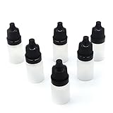 Snadulor Tropfflaschen aus Kunststoff, 5 ml, leer, zusammendrückbar, Tropfflasche mit Deckel, Schwarz, 60 Stück