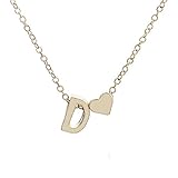 Ketten mit Anhänger & Kette Damen Herz Halsketten Silver Silber Rundschliff Zirkonia Halskette Frauen Symbol Schmuck Geschenk Mode frauen niedlichen herz brief choker kette anhänger dame halsk