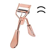 Uranian Beauty Wimpernzange Kamm Wimpernzange mit 2 Silikon-Nachfüllpads Premium Wimpernzange Make-up-Werkzeug für Frauen und M