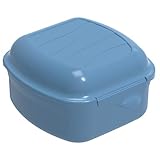 Rotho Fun Vesperdose 0,45l mit Klickverschluss, Kunststoff (PP) BPA-frei, blau, 0,45l (11,5 x 11,0 x 6,5 cm)