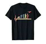 Evolution Herzschlag Drone - Lustiges Retro Drohnen T-Shirt T-S