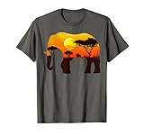 Elefant | Afrika | Sonnenuntergang | Steppe | Baum T-S