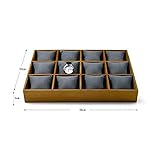 NC Schmuckschatulle Organizer Uhr Display Halter Verstellbares Kissen 12 Gitter Uhr Organizer Schmucktablett Armband Armreif Schmuckschatullen (Color : B)