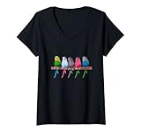 Damen Lustiges Wellensittich-Geschenk für Wellensittiche T-Shirt mit V