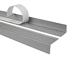 Treppenkantenprofil Selbstklebend PVC Kunststoff Antirutsch-Profil Winkelprofil 40x25, Grau, 200