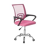 Shoze Büro Drehstuhl mit Glatten Rollen Stoff Bürostuhl Höhenverstellbarer Gepolsterter Sitz Ergonomische Passform Lifting Rosa Sp