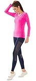 yeni inci Seamless Damen Sport Set Fitness Yoga Damen Leggings und Sport Top, 2 Stücke Sport Bekleidungssets (M, Rosa/Navy Blau)