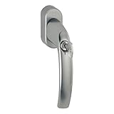 HOPPE 10763941 Fenstergriff ATLANTA mit Sperrzylinder | Edelstahl Effekt | sperrbar mit Schlüssel | Vierkant 7x32-42