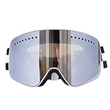 Laddup Skibrille,Doppelte Anti-Beschlag-Skibrille,Verspiegelt mit Magnet-Wechselsystem,Unisex Premium Skibrille mit Schutzhülle,Snowboardbrille für Brillenträg