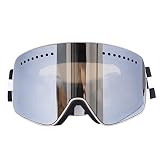 Laddup Skibrille,Doppelte Anti-Beschlag-Skibrille,Verspiegelt mit Magnet-Wechselsystem,Unisex Premium Skibrille mit Schutzhülle,Snowboardbrille für Brillenträg