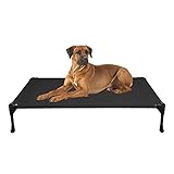 Veehoo Kühl Erhöhte Hundebett, Hundeliege Outdoor für Klein, Mittelgroße, Grosse Hunde, aus Waschbar & Dauerhaft Textilene Netzstoff, L, Schw