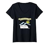 Damen Camping Wohnwagen lustige Sprüche – Mein Wohnwagen ruft T-Shirt mit V