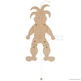 matches21 Lustiger Hampelmann / Hampelfigur als Holz Bastelset Laubsägevorlage Bausatz für Kinder ab 8 J
