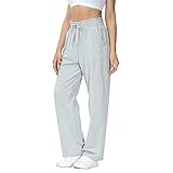 HMIYA Jogginghose Damen Baumwolle Freizeithose Yogahose Sporthose mit Taschen (Grau S)