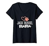 Damen Jack Russel Mama Shirt Dog Owner Gifts For Women Mother T-Shirt mit V