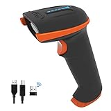 Tera Kabelloser Handheld-Barcode-Scanner 1D Laser Wireless und USB-Wired mit Akkustandsanzeige, Extra Großem Akku 2000mAh und Ergonomischem Design, Patent-Nr.: EU008489413, Upgrade-Modell 5100