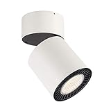 SLV Deckenaufbauleuchte SUPROS / LED Spot, Fluter, Deckenstrahler, Deckenleuchte, Aufbau-Leuchte, Innen-Beleuchtung / 3000K 31.0W 2600lm weiß