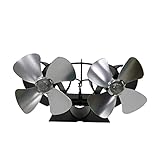Kaminventilator 8 Blätter Kamin Ofen Ventilator ohne strom Ofenventilator thermoelektrisch, Doppelter Hitze angetriebener Ofen Fans Doppel Hitze Kamin-Ventilator für Holz/LOG B