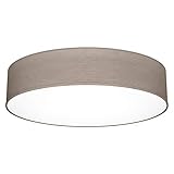 B.K.Licht I LED-Stoffdeckenleuchte I 48 cm I 20 W I neutralweiß 4.000 K I 1800 Lumen I Deckenlampe I Taup