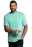 JP 1880 Herren L-8XL bis 8XL, T-Shirt, JP1880-Motiv auf der Brust, Basic-Shirt, Rundhalsausschnitt, Reine Baumwolle, türkis XL 702558 46-XL