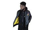 Nike Herren Sport Jacket M J SPRT DNA HBR Satin JKT, Black/Amarillo, S, AV0112